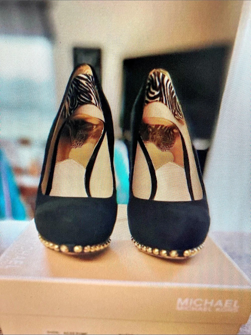 Black & Gold Studded Heels Like New